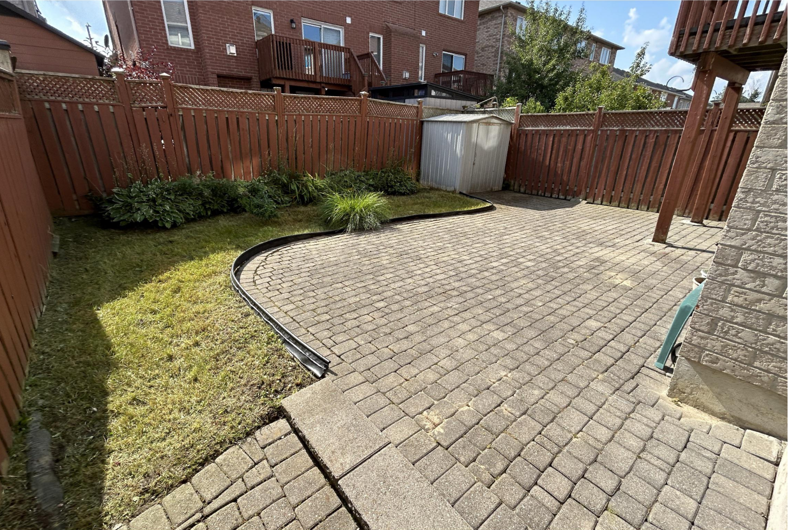 Clean and organized yard after